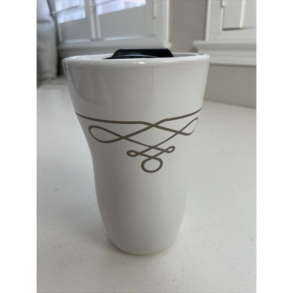 Starbucks Scroll Ceramic Travel‎ Cup 9fl oz Mug with LId 2016 - Picture 1 of 11
